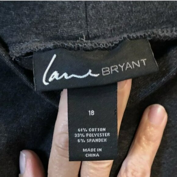 LANE BRYANT PLUS Sz 18 Women's Pants Leggings Gray Faux Leather Ankle Zipper - Picture 4 of 7